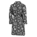 Grunge Rock And Roll Pattern Print Men's Bathrobe