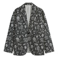 Grunge Rock And Roll Pattern Print Men's Blazer