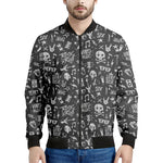Grunge Rock And Roll Pattern Print Men's Bomber Jacket