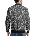 Grunge Rock And Roll Pattern Print Men's Bomber Jacket