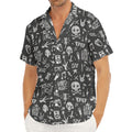 Grunge Rock And Roll Pattern Print Men's Deep V-Neck Shirt