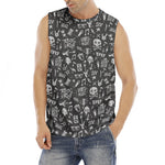 Grunge Rock And Roll Pattern Print Men's Fitness Tank Top