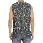 Grunge Rock And Roll Pattern Print Men's Fitness Tank Top
