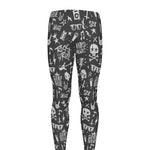 Grunge Rock And Roll Pattern Print Men's leggings