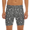 Grunge Rock And Roll Pattern Print Men's Long Boxer Briefs