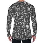 Grunge Rock And Roll Pattern Print Men's Long Sleeve T-Shirt