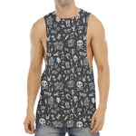 Grunge Rock And Roll Pattern Print Men's Muscle Tank Top