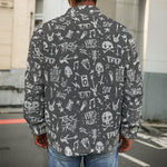 Grunge Rock And Roll Pattern Print Men's Shirt Jacket