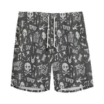 Grunge Rock And Roll Pattern Print Men's Sports Shorts