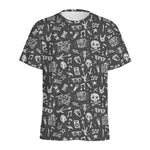 Grunge Rock And Roll Pattern Print Men's Sports T-Shirt