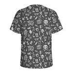 Grunge Rock And Roll Pattern Print Men's Sports T-Shirt