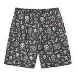 Grunge Rock And Roll Pattern Print Men's Swim Trunks