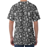 Grunge Rock And Roll Pattern Print Men's Velvet T-Shirt