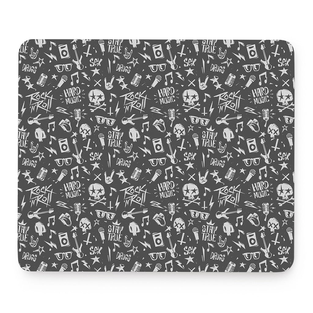 Grunge Rock And Roll Pattern Print Mouse Pad