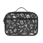 Grunge Rock And Roll Pattern Print Portable Lunch Bag
