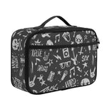 Grunge Rock And Roll Pattern Print Portable Lunch Bag