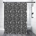 Grunge Rock And Roll Pattern Print Premium Shower Curtain