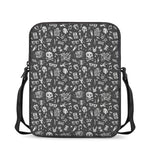 Grunge Rock And Roll Pattern Print Rectangular Crossbody Bag