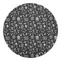 Grunge Rock And Roll Pattern Print Round Blanket
