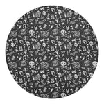 Grunge Rock And Roll Pattern Print Round Blanket