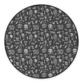 Grunge Rock And Roll Pattern Print Round Floor Mat