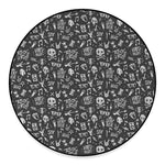 Grunge Rock And Roll Pattern Print Round Floor Mat