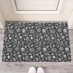 Grunge Rock And Roll Pattern Print Rubber Doormat
