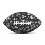 Grunge Rock And Roll Pattern Print Rugby Ball