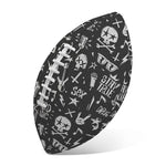 Grunge Rock And Roll Pattern Print Rugby Ball