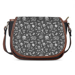 Grunge Rock And Roll Pattern Print Saddle Bag