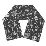 Grunge Rock And Roll Pattern Print Scarf