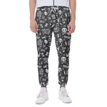 Grunge Rock And Roll Pattern Print Scuba Joggers