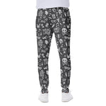 Grunge Rock And Roll Pattern Print Scuba Joggers