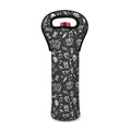 Grunge Rock And Roll Pattern Print Single Neoprene Wine Tote
