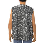 Grunge Rock And Roll Pattern Print Sleeveless Baseball Jersey
