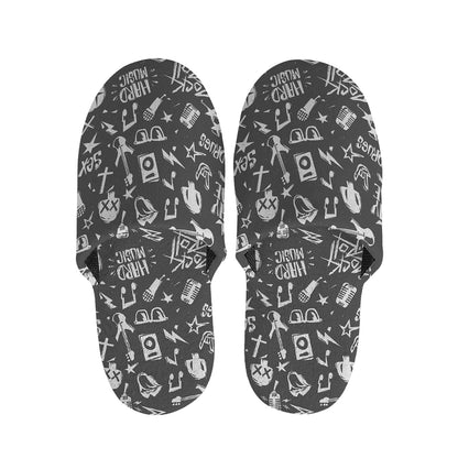 Grunge Rock And Roll Pattern Print Slippers