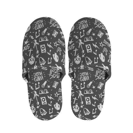 Grunge Rock And Roll Pattern Print Slippers