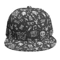 Grunge Rock And Roll Pattern Print Snapback Cap