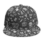 Grunge Rock And Roll Pattern Print Snapback Cap