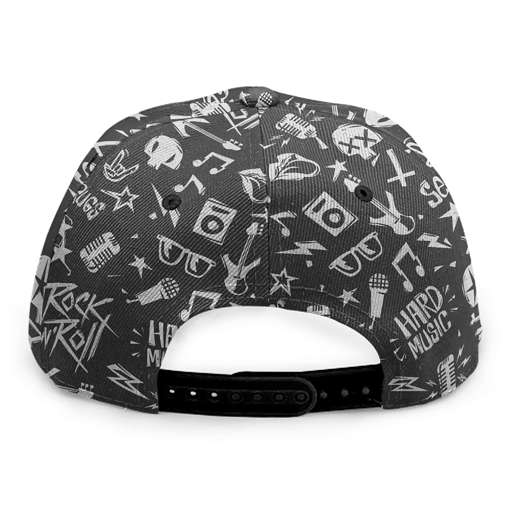 Grunge Rock And Roll Pattern Print Snapback Cap