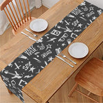Grunge Rock And Roll Pattern Print Table Runner