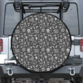 Grunge Rock And Roll Pattern Print Tire Cover