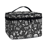 Grunge Rock And Roll Pattern Print Travel Makeup Bag
