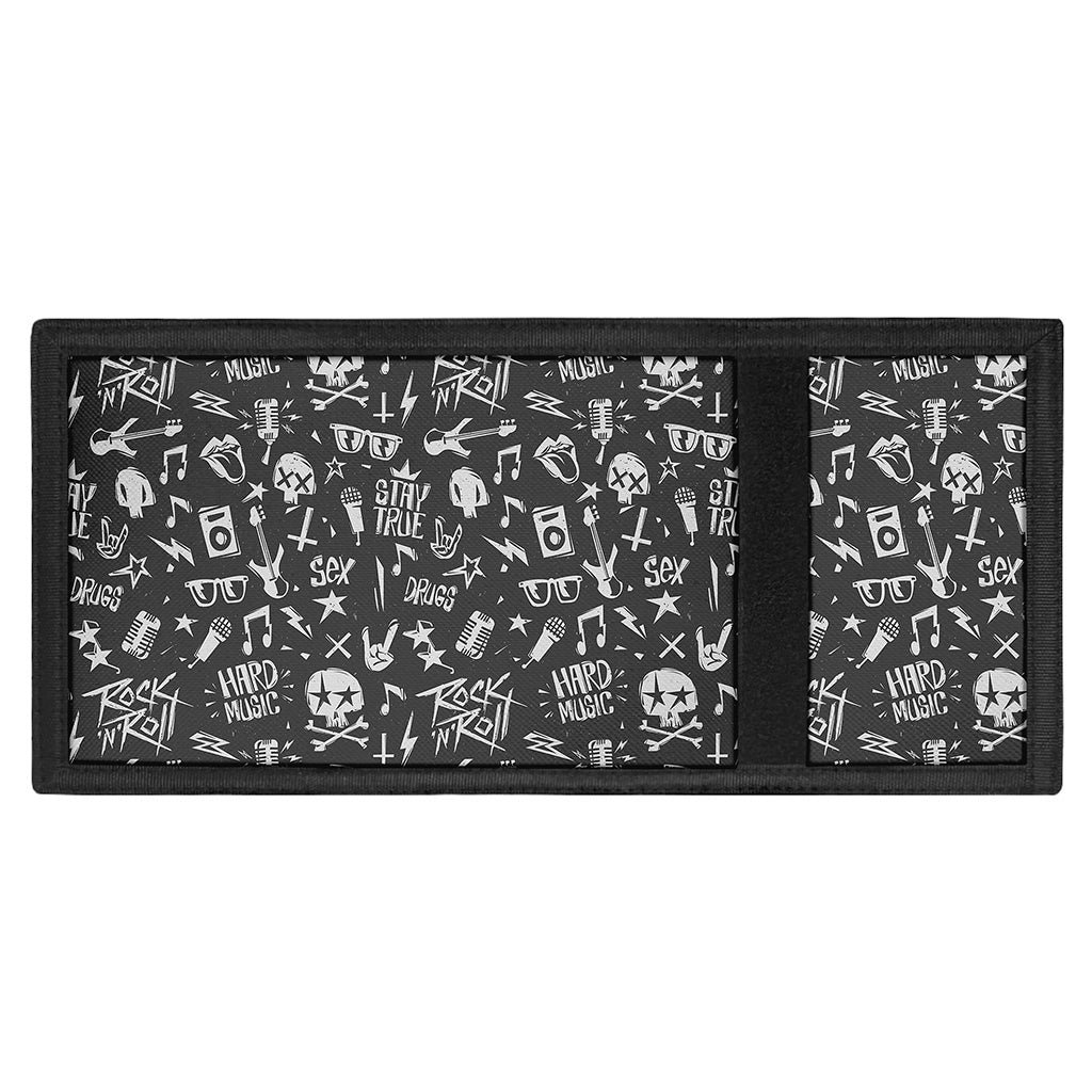 Grunge Rock And Roll Pattern Print Trifold Wallet