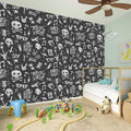Grunge Rock And Roll Pattern Print Wall Sticker
