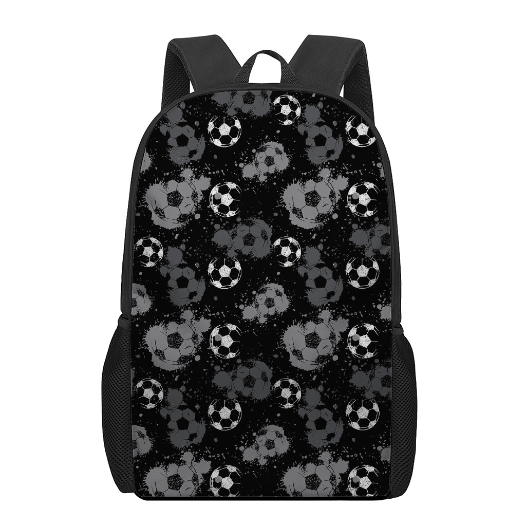 Grunge Soccer Ball Pattern Print 17 Inch Backpack