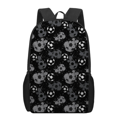 Grunge Soccer Ball Pattern Print 17 Inch Backpack