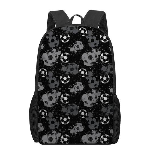 Grunge Soccer Ball Pattern Print 17 Inch Backpack