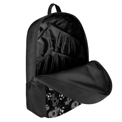 Grunge Soccer Ball Pattern Print 17 Inch Backpack