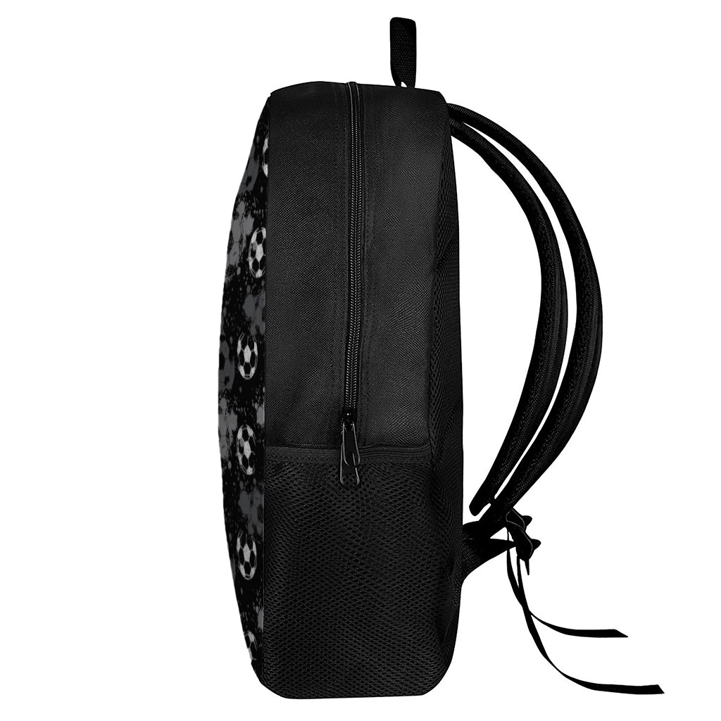 Grunge Soccer Ball Pattern Print 17 Inch Backpack